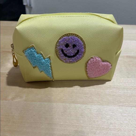 Yellow Cosmetic Bag with Patches - Picture 7 of 8